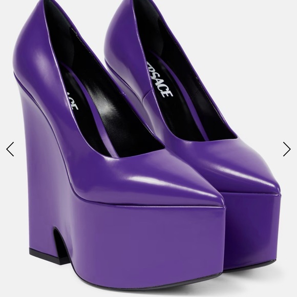 VERSACE Women's Purple Platform Heels - Picture 2 of 12